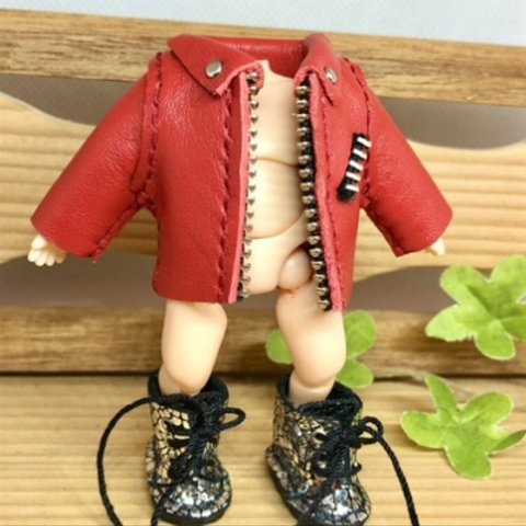 森き　前開き革ジャンDX　miniature jaket.