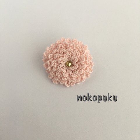 お花ブローチ レース編み ベビーピンク