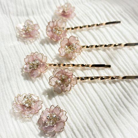 一粒の桜　ヘアピン　2本セット