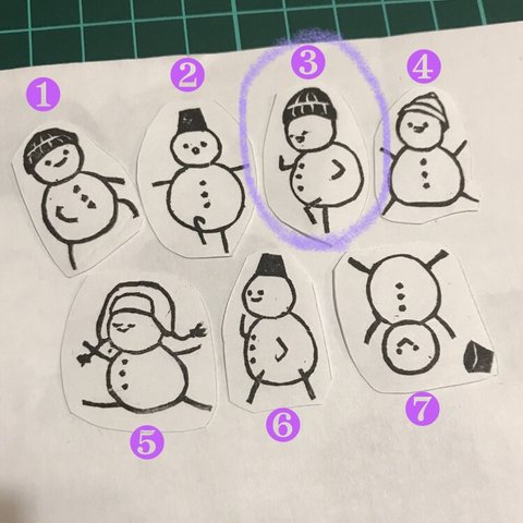 消しゴムはんこ【 雪だるまちゃん③ 】