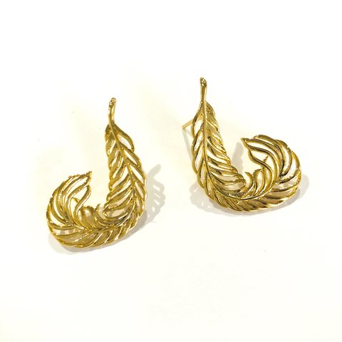 「#6235」14k金メッキ 羽 ピアス 金具 ✴︎2個セット