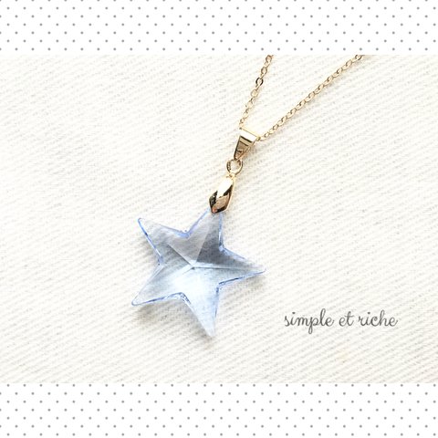 特別価格‼︎SWAROVSKI big STAR ﾛﾝｸﾞnecklace⭐︎light sapphire  