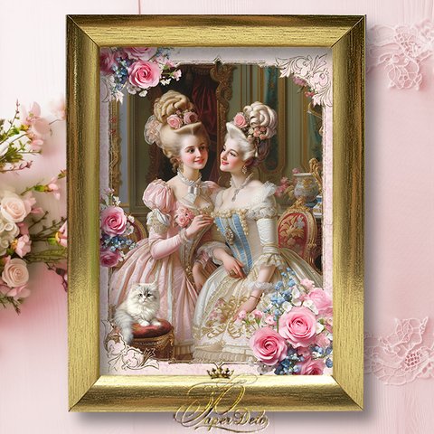 マリーアントワネット★女友達★額付アートプリント★ヴィクトリアン Marie Antoinette Art Print