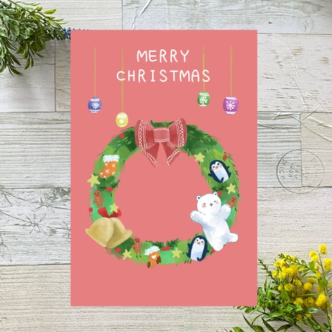 しろくまちゃんとクリスマス　イラストポストカード2枚セット