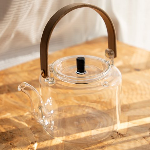 透明のやかん(ガラスケトル) Glass transparent kettle 直火対応 大容量1000mL