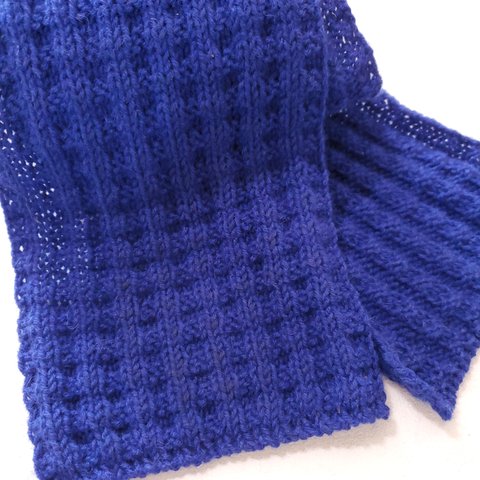 手編みマフラー【BLUE】
