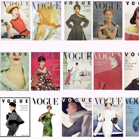 【46】（スマホシールにおすすめ）「1950's VOGUE 」雑誌カバーシール② (18枚)