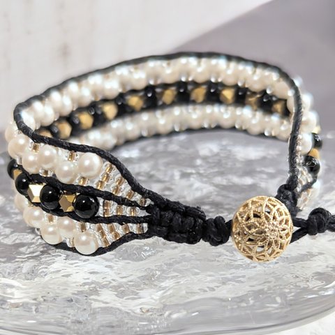 Trinity Bracelet 〜BLACK Onyx〜