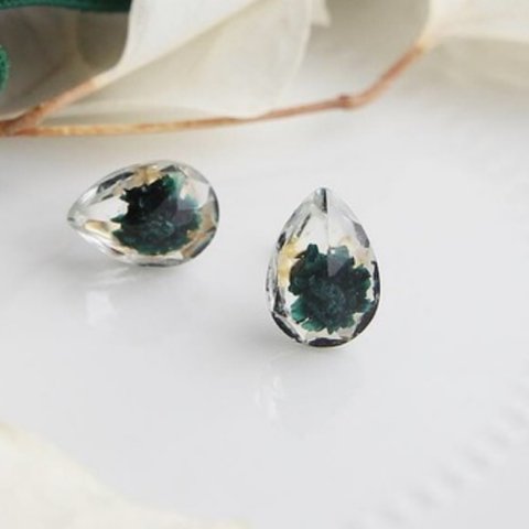 受注生産 flower crystal drop ＜fir tree＞＊イヤリング・樹脂ノンホール・ピアス