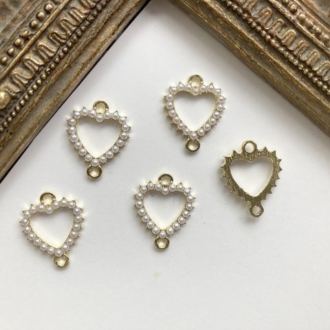 再入荷【2個♡】浴衣♡ハートパール♡推し活♡パーツ♡チャーム⭐️♡キッズハンドメイド⭐️小物やアクセサリー作りにも♡2点セット