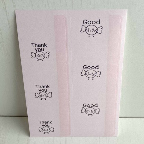 ことりんこシリーズ　大サイズ　付箋　３シート入（６枚／シート）「Thank you」「Good」