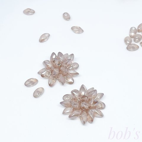 glass beads   pierce/earring＊pink
