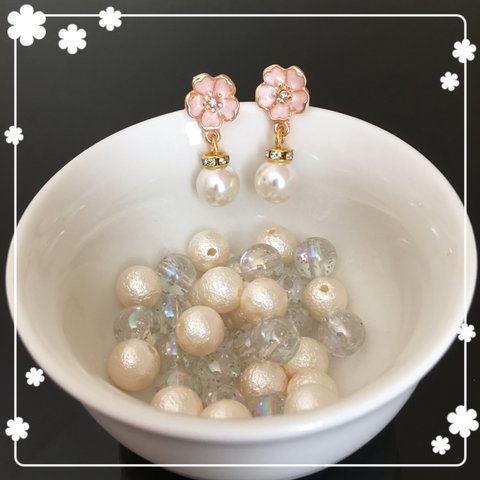 🌸桜とパールの春のモテピアス🌸