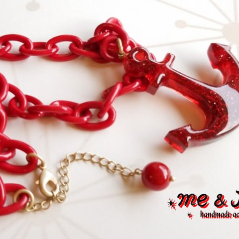 ⚓traditional red anchor ネックレス⚓