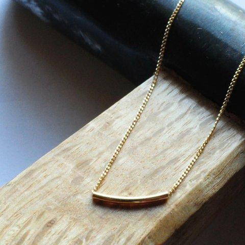 very thin bar necklace　k18