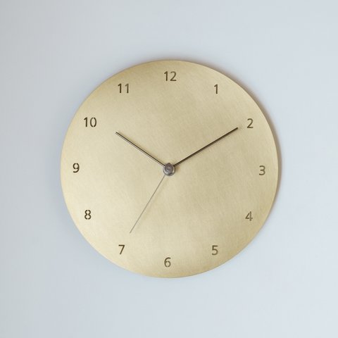 壁掛け時計−タイプ2数字入り / 真鍮　minimal wall clock <DISK-type2 number> / brass