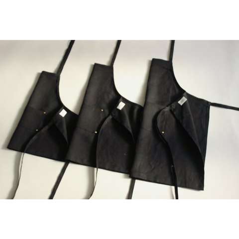 リネンエプロン 【 Standard kids apron 】 Black S,M,L