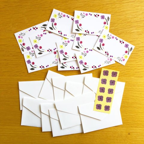 【封筒付き10セット】春の庭カード