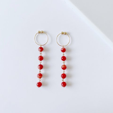 red coral line hoop