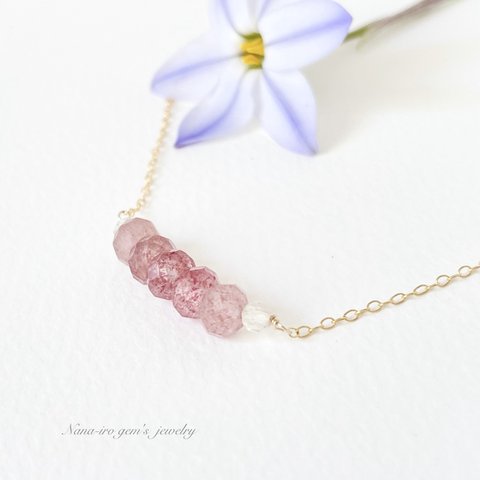 ＊1点もの＊14kgf pinkepidote × fluorite necklace