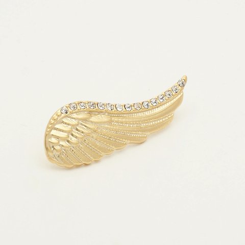 【1個入り】天使の羽フックピアス、イヤーカフ、イヤージャケット、ゴールド/E152-GD