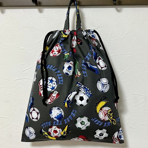 お着替え袋☆サッカー⚽️グレー