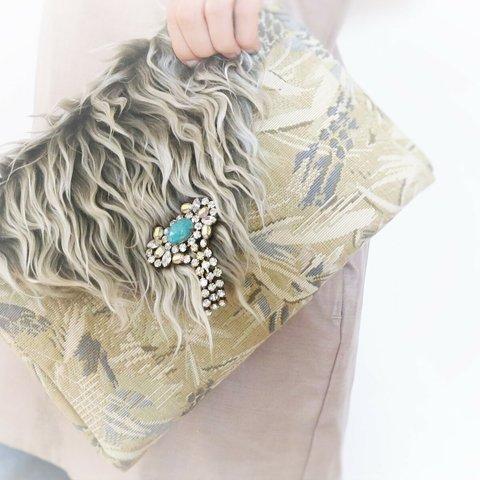 クラッチバッグ ヴィンテージビジュー＆ファー vintage bijou clutch bag <CBG-RBF2>