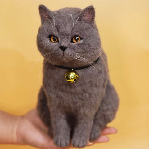 【オーダーメイドペット】羊毛フェルト、うちの子　猫ぬいぐるみ、フェルト猫、羊毛猫、肖像画、犬猫人形 プレゼントやギフトに