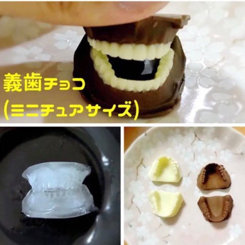 義歯チョコ (ミニチュア)入れ歯 型 シリコンモールド 食品用