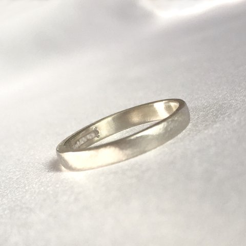 遺骨リング💍 K10ホワイトゴールド⭐️ストレートリング　幅約3mm ペット 指輪 猫 犬 故人 虹の橋　メモリアルリング アクセサリー ジュエリー