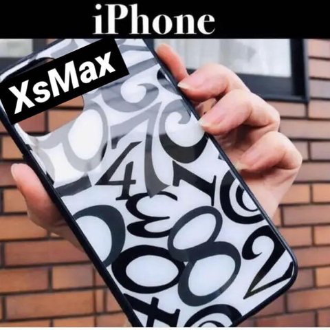 強化ガラス iPhone XsMaxケース　数字　モード　ストリート