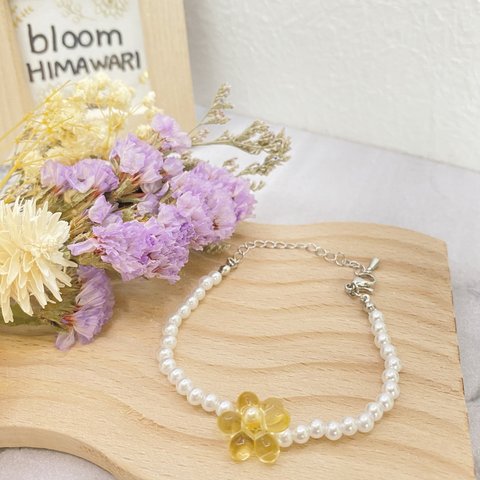 【ビーズブレスレット】yellow flower bracelet🌼