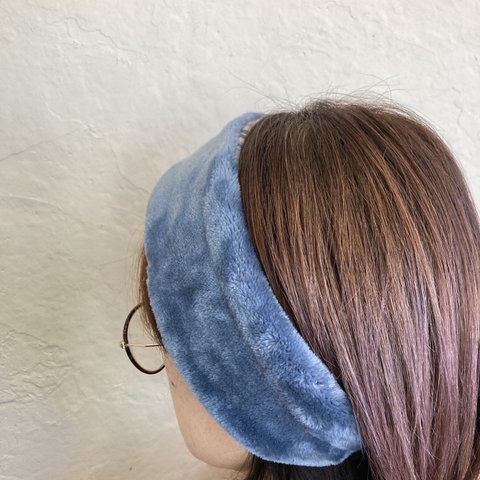 エコファーのヘアバンド☆ブルー