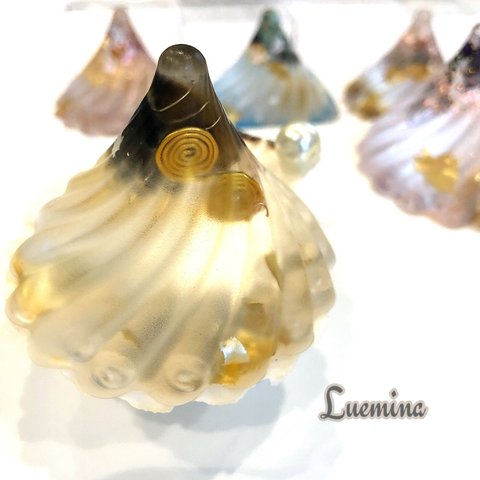 Luemina 【光り輝く螺旋のエネルギー】 金箔入り オルゴナイト