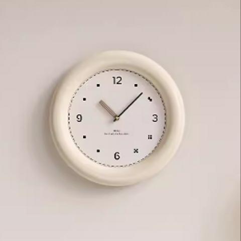 クリーム風 シンプル 円形 掛け時計 時計 掛け壁 家庭用時計