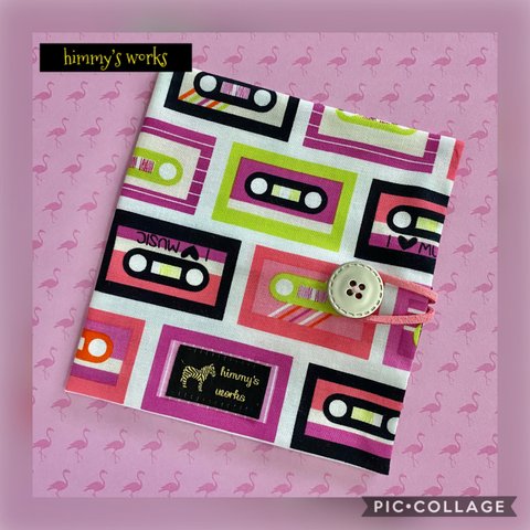 こだわりボタン☆USAコットンの携帯用ボックスティッシュケース☆ Retro Cassette Tape 