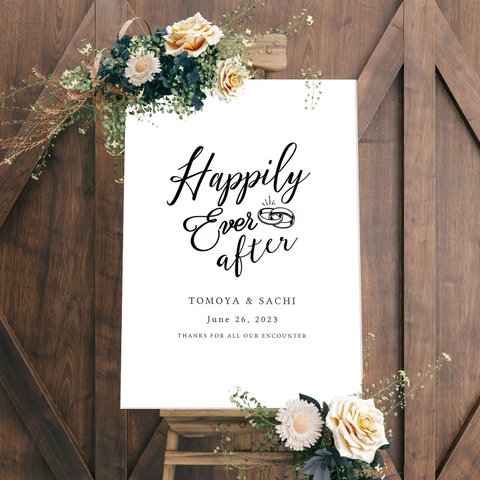 Happily ever after　海外風ウェルカムボード 結婚式