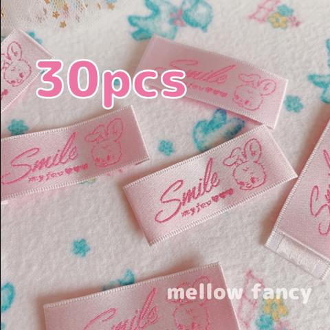 刺繍タグ　【 Smile -ピンク- 】30枚入り