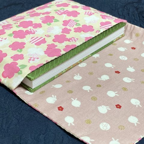 梅小花柄クリーム＊御朱印帳入れ/1,2冊用/再販なし