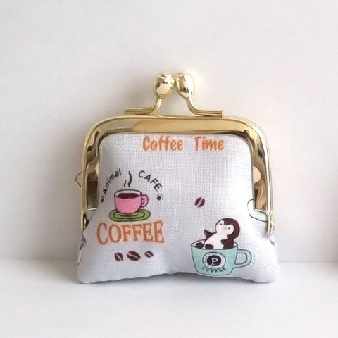 ■角型■小さいがま口：ちっちゃいがま口：角228：かわいいがまぐち：小さい財布：littlie purse：ペンギン,うさぎ,penguin