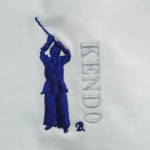 剣道　剣士の刺繍入りＴシャツ　6.2オンス　男女兼用