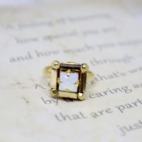 [Ring] Rustic square crystal ring R#33