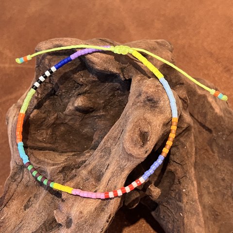 Neon Cord x Beads Bracelet/Yellow