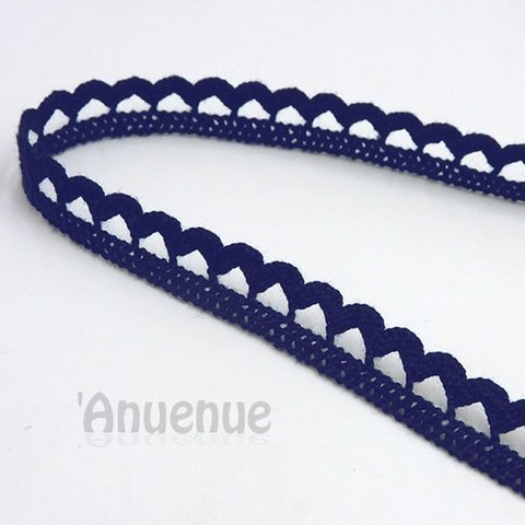 コットンレーストリム（Navy / ネイビー）12mm×1ｍ