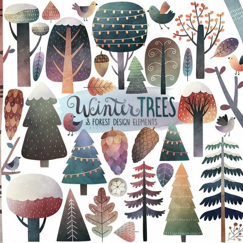 イラスト素材・Winter Trees デジタルコンテンツ 