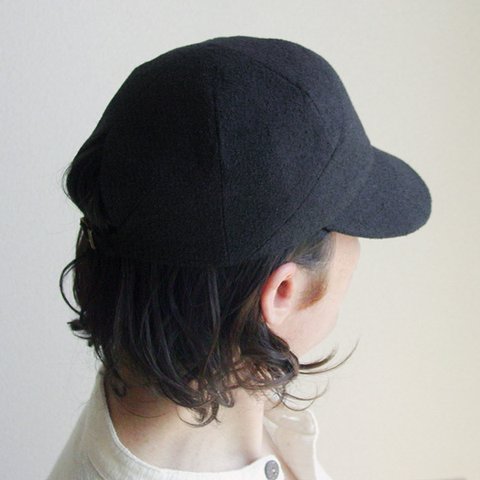 casquette・black・cotton tweed