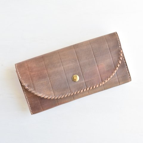 革の手染め財布 「チョコレート  No.31（長財布）」