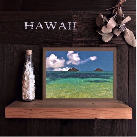 【送料無料】南国の風景☆HAWAII No.601                      フレーム付    A4サイズ