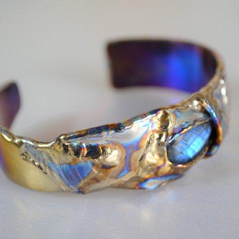 titanium bangle・labradorite・チタンバングル・out of place artifact・63