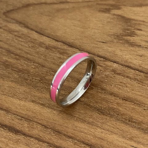 1.5号 ステンレス 製ピンキーリング  小さめの指輪 ピンク